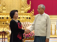 Chủ tịch Quốc hội hội kiến Tổng thống Myanmar