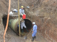 Đường ống nước sông Đà vỡ lần thứ 19