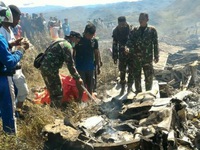 Rơi máy bay quân sự Indonesia, toàn bộ 13 người thiệt mạng