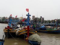 Phú Yên: Hàng trăm tàu thuyền bị chìm dù đang ở khu neo đậu