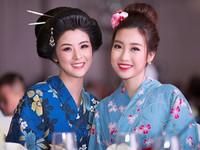 Hoa hậu Ngọc Hân, Mỹ Linh khác lạ trong trang phục kimono