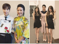 MC Phí Linh khiến fan Kpop ghen tị vì tặng quà cho Leeteuk, chụp ảnh cùng SNSD