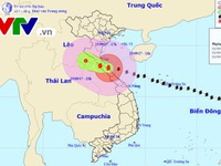 Tâm bão số 10 đã dịch sang khu vực Trung Lào