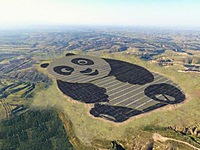 Nhà máy năng lượng Mặt Trời hình gấu trúc tại Trung Quốc