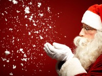 Ông già Noel gửi lời chúc Giáng sinh đến trẻ em