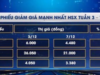 Các mã cổ phiếu biến động nhất HSX tuần qua
