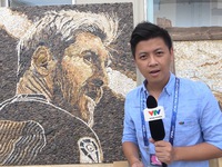Phóng viên Thể Thao VTV tác nghiệp tại Nga: Bức tranh đá chân dung Messi ở Kazan