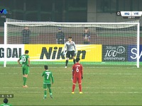 VIDEO: Aymen Hussein ghi bàn trên chấm 11m vào lưới U23 Việt Nam, gỡ hoà cho U23 Iraq