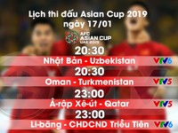 Lịch thi đấu và trực tiếp Asian Cup 2019 ngày 17/01: Đón chờ tin vui cho ĐT Việt Nam