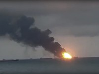 Nga điều tra vụ cháy 2 tàu trên eo biển Kerch