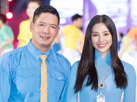 Hoa hậu Tiểu Vy sánh vai cùng diễn viên Bình Minh dự Đại hội đại biểu Hội LHTN TP.HCM