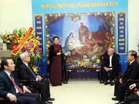 Chủ tịch Quốc hội chúc mừng Giáng sinh Ủy ban Đoàn kết Công giáo Việt Nam