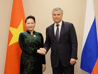 Chủ tịch Quốc hội Nguyễn Thị Kim Ngân hội kiến Chủ tịch Đuma Quốc gia Nga