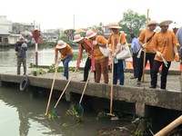 Vĩnh Long: Dọn rác trên sông trong Ngày Môi trường Thế giới