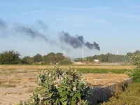 Cháy tuabin trụ điện gió tại Bình Thuận