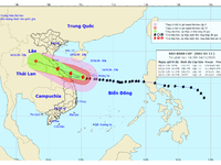 Bão số 13 giảm 1 cấp, bắt đầu tác động đến đất liền