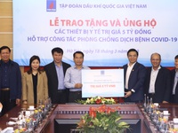 Tập đoàn Dầu khí Quốc gia Việt Nam ủng hộ công tác phòng chống dịch COVID-19
