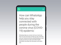 WHO sử dụng ứng dụng WhatsApp thông tin chính thức về dịch COVID-19