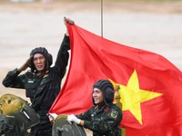 Ảnh: Đội tuyển Xe tăng QĐND Việt Nam giành ngôi nhì bảng ở Army Games 2020