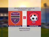 VIDEO Highlights: Becamex Bình Dương 0-1 CLB Hải Phòng (Vòng LS V.League 1-2021)