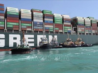 Vụ tàu mắc kẹt ở kênh đào Suez: Giải tỏa hoàn toàn tình trạng ùn tắc