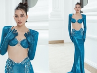 Hoa hậu Tiểu Vy 'nóng bỏng' tại Họp báo Chung khảo Miss World Vietnam 2022