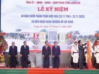 President attends ceremony marking battle victory