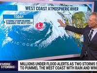 Bang California (Mỹ) chuẩn bị đối phó với những cơn bão 'sông khí quyển' liên tiếp
