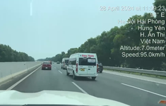 Xử phạt tài xế ô tô lạng lách trên cao tốc Hà Nội - Hải Phòng