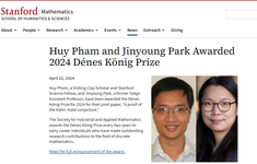 Nhà Toán học người Việt nhận giải thưởng quốc tế về Toán học rời rạc
