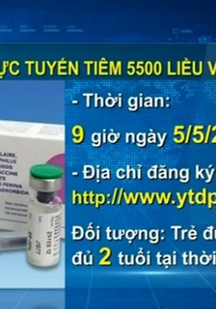 Tổ chức đăng ký trực tuyến 5.500 liều vaccine Pentaxim