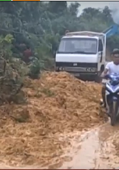 Hà Tĩnh: Lở đất lấp kín đường lên miền Thượng Hương Khê
