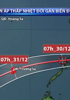 Ngày 30/12, áp thấp nhiệt đới đi vào Biển Đông, có thể mạnh lên thành bão