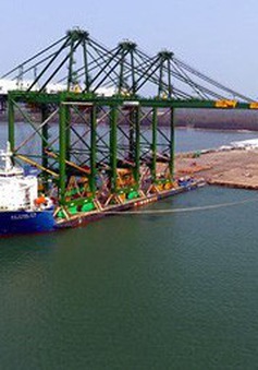 Doosan Vina xuất khẩu cẩu trục chạy ray bốc dỡ container sang Ấn Độ