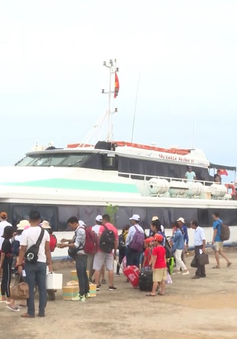 Gần 2 ngàn khách du lịch mắc kẹt ở Lý Sơn đã vào được đất liền