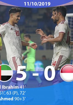 Kết quả, BXH vòng loại World Cup 2022, bảng G: ĐT UAE thắng đậm 5-0 ĐT Indonesia