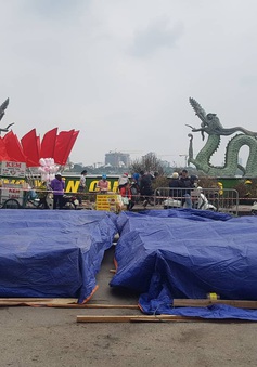Cận cảnh trận địa pháo hoa tầm cao phục vụ đêm Giao thừa 2020 tại Hà Nội