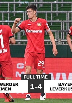 Werder Bremen 1-4 Bayer Leverkusen: Chiến thắng cách biệt (Vòng 26 VĐQG Đức, Bundesliga)