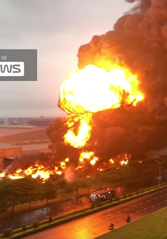 Cháy lớn, Công ty JAANH Vina chìm trong "biển lửa"