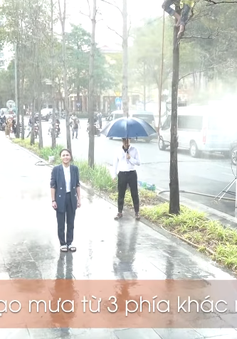 Hậu trường Hướng dương ngược nắng: Diễn trong màn mưa nhân tạo, Lương Thu Trang - Việt Anh không vấp một từ