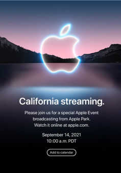 Sự kiện giới thiệu iPhone mới sẽ diễn ra vào ngày 14/9