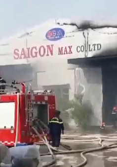 Cháy lớn tại Khu Công nghiệp ở Bình Định