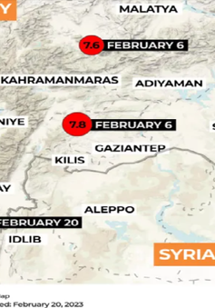 Số người tử vong do trận động đất mới ở vùng biên giới Thổ Nhĩ Kỳ - Syria tăng lên 6