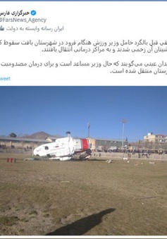 Trực thăng chở Bộ trưởng Thể thao Iran bị rơi