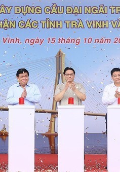 Thủ tướng Phạm Minh Chính phát lệnh khởi công cầu Đại Ngãi nối Trà Vinh - Sóc Trăng