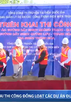 Thi công dự án đường dây 500 KV mạch 3 đoạn Quảng Trạch - Quỳnh Lưu, Quỳnh Lưu - Thanh Hoá.