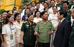 Chủ tịch nước gặp mặt công đoàn viên tiêu biểu trong lực lượng vũ trang