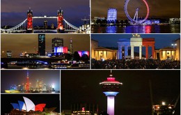 Thế giới 'thắp sáng' màu quốc kỳ Pháp sau vụ khủng bố kinh hoàng ở Paris