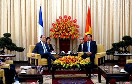 Bí thư Thành ủy Đinh La Thăng tiếp Tổng thống Pháp Francois Hollande