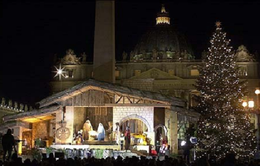 Vatican thắp sáng cây thông Noel và hang đá